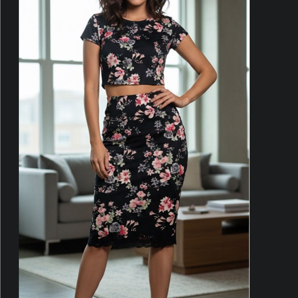 Express crop top & pencil skirt set